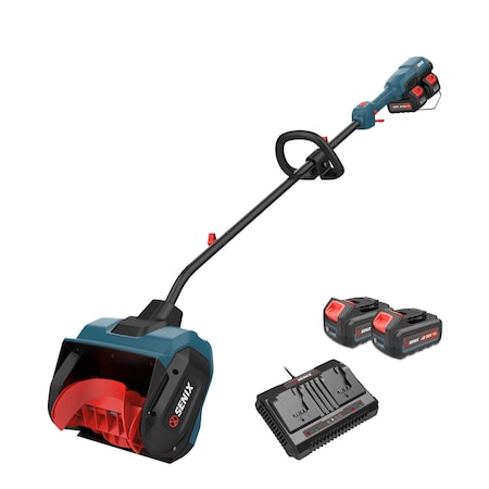 Senix 40 Volt Max 13 in. Single-stage Dual Battery Brushless Cordless Snow Shovel, 2 4.0 Ah Batteries STX2-L